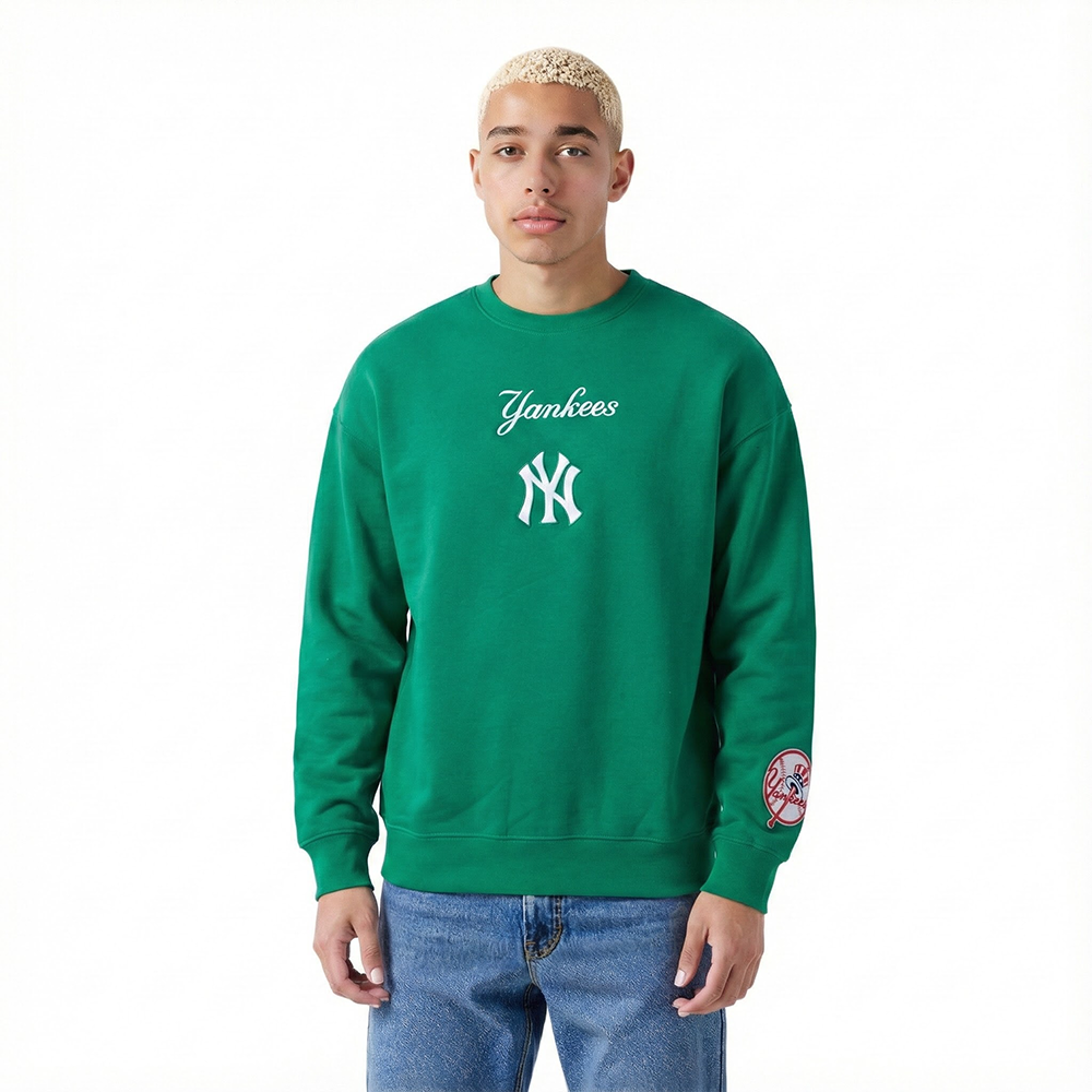 MLB NEW YORK YANKEES WINGSPAN MEN'S DROP SHOULDER FLC CREWNECK (KELLY GREEN)
