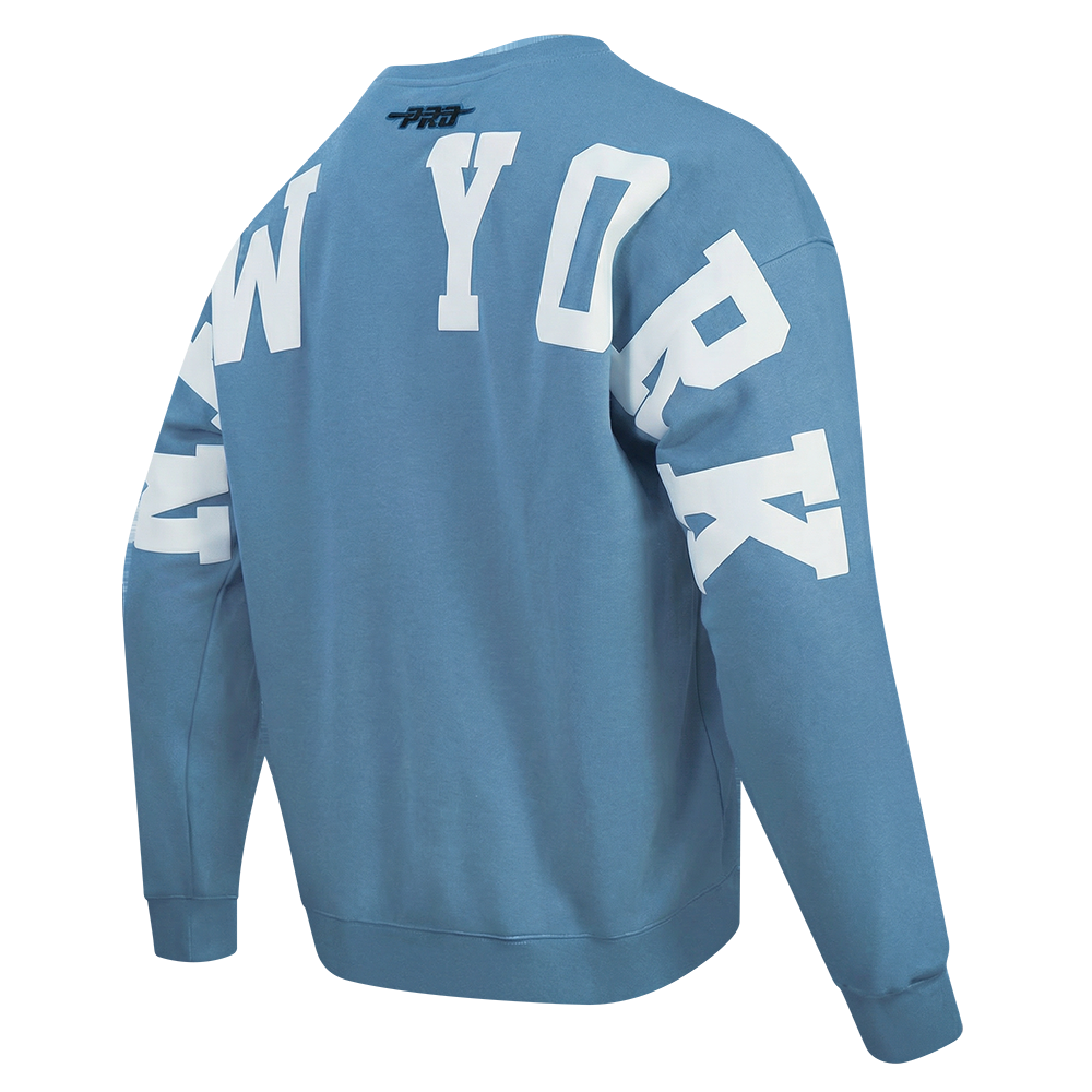 MLB NEW YORK YANKEES WINGSPAN MEN'S DROP SHOULDER FLC CREWNECK (STEEL BLUE)