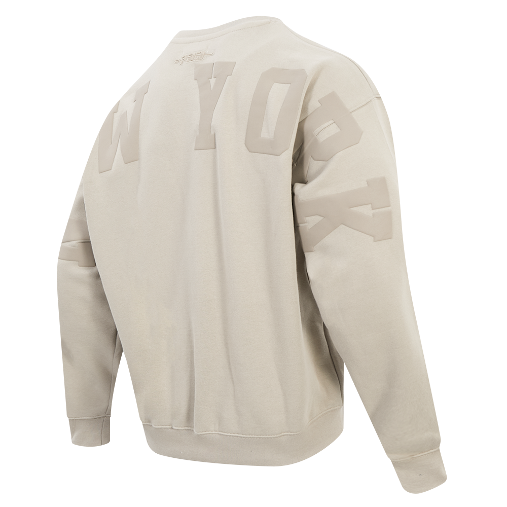 MLB NEW YORK YANKEES WINGSPAN MEN'S DROP SHOULDER FLC CREWNECK (TAUPE)