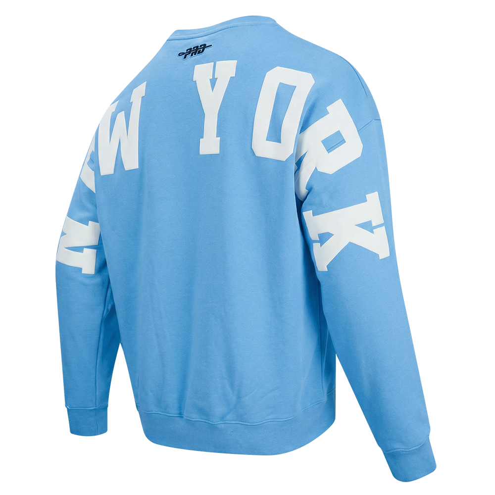 MLB NEW YORK YANKEES WINGSPAN MEN'S DROP SHOULDER FLC CREWNECK (UNIVERSITY BLUE)