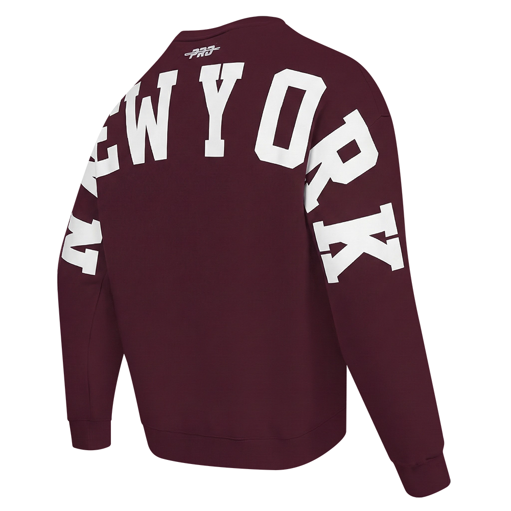MLB NEW YORK YANKEES WINGSPAN MEN'S DROP SHOULDER FLC CREWNECK (WINE)