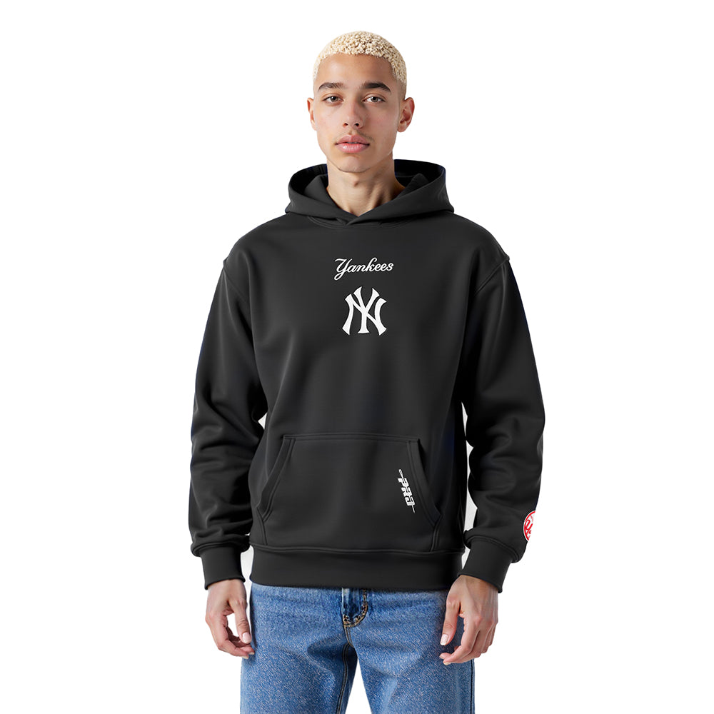 MLB NEW YORK YANKEES WINGSPAN MEN'S DROP SHOULDER FLC PO HOODIE (BLACK)