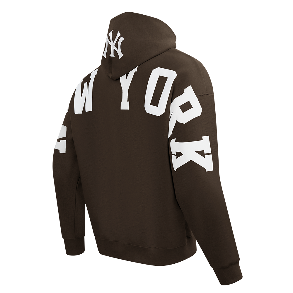 MLB NEW YORK YANKEES WINGSPAN MEN'S DROP SHOULDER FLC PO HOODIE (BROWN)