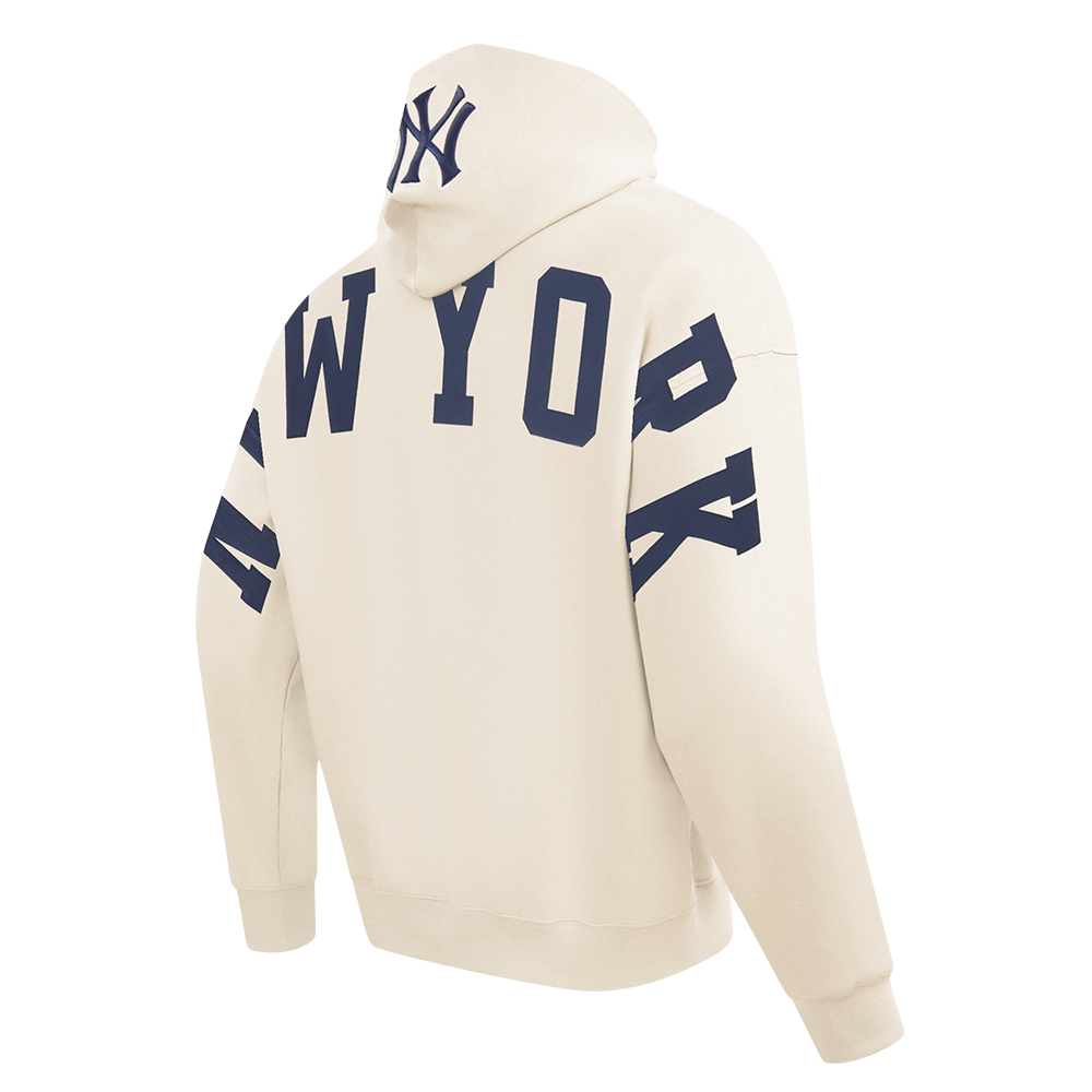 MLB NEW YORK YANKEES WINGSPAN MEN'S DROP SHOULDER FLC PO HOODIE (EGGSHELL)