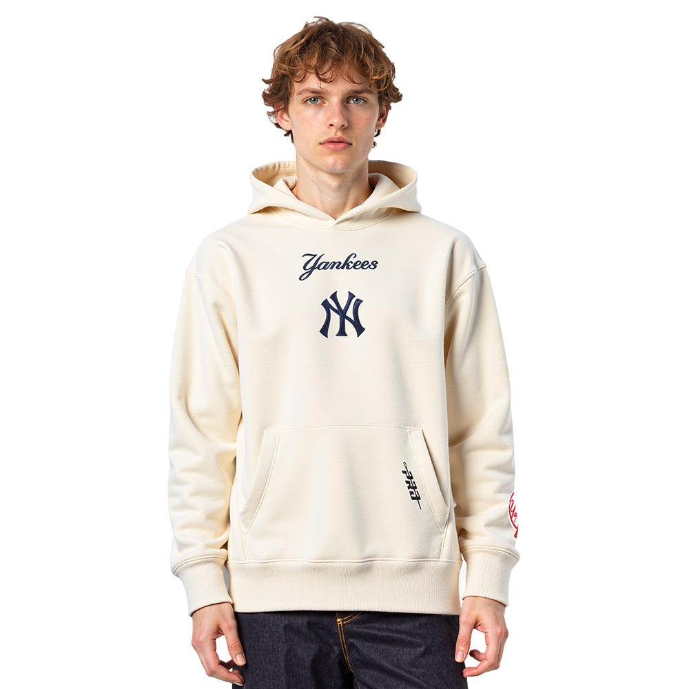 MLB NEW YORK YANKEES WINGSPAN MEN'S DROP SHOULDER FLC PO HOODIE (EGGSHELL)