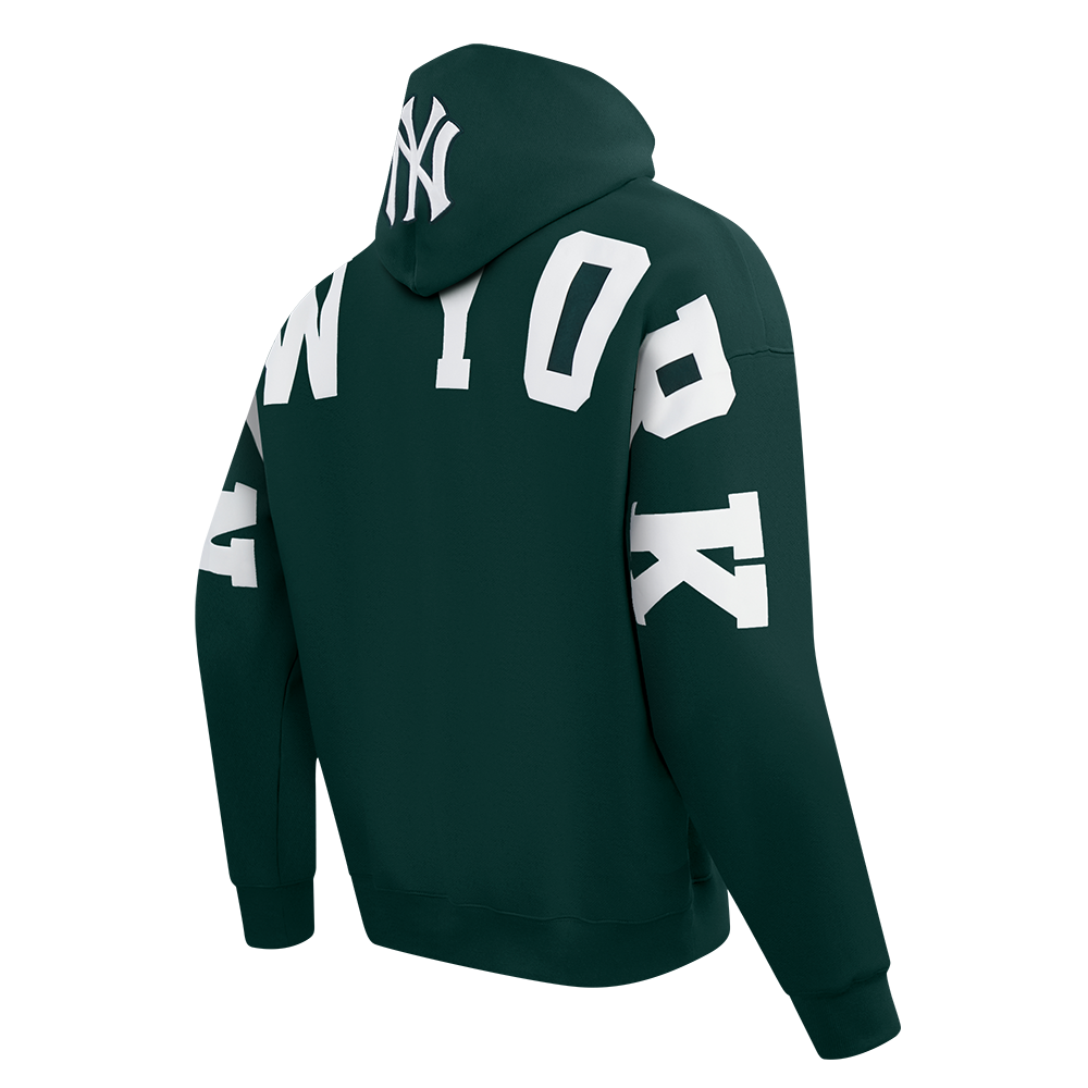 MLB NEW YORK YANKEES WINGSPAN MEN'S DROP SHOULDER FLC PO HOODIE (FOREST GREEN)