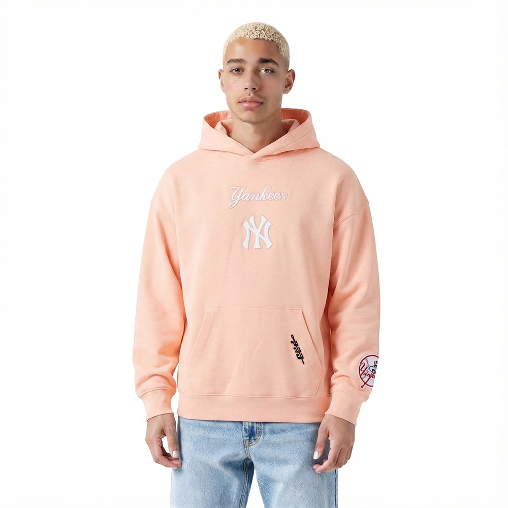 MLB NEW YORK YANKEES WINGSPAN MEN'S DROP SHOULDER FLC PO HOODIE (GUAVA)