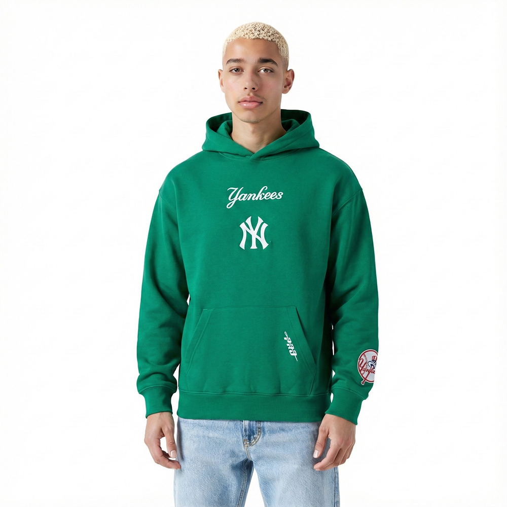 MLB NEW YORK YANKEES WINGSPAN MEN'S DROP SHOULDER FLC PO HOODIE (KELLY GREEN)