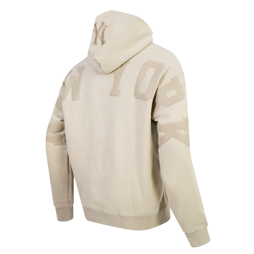 MLB NEW YORK YANKEES WINGSPAN MEN'S DROP SHOULDER FLC PO HOODIE (TAUPE)