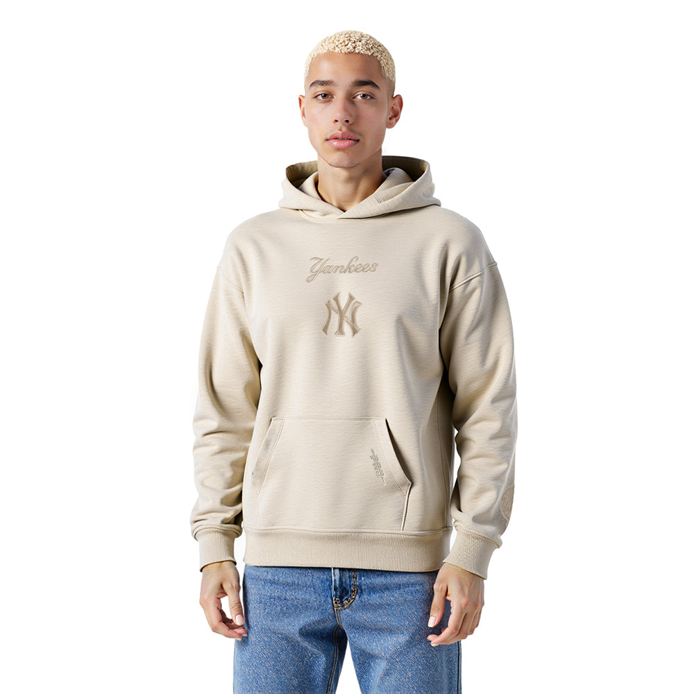 MLB NEW YORK YANKEES WINGSPAN MEN'S DROP SHOULDER FLC PO HOODIE (TAUPE)