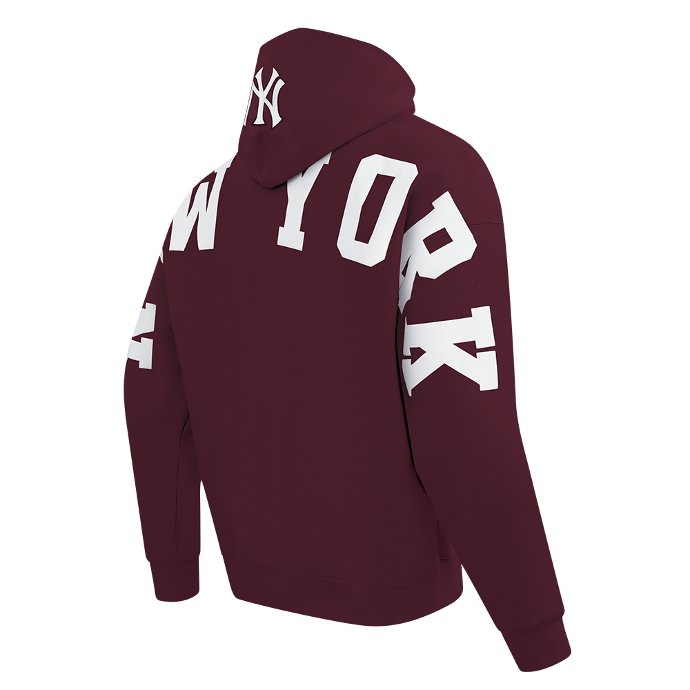 MLB NEW YORK YANKEES WINGSPAN MEN'S DROP SHOULDER FLC PO HOODIE (WINE)