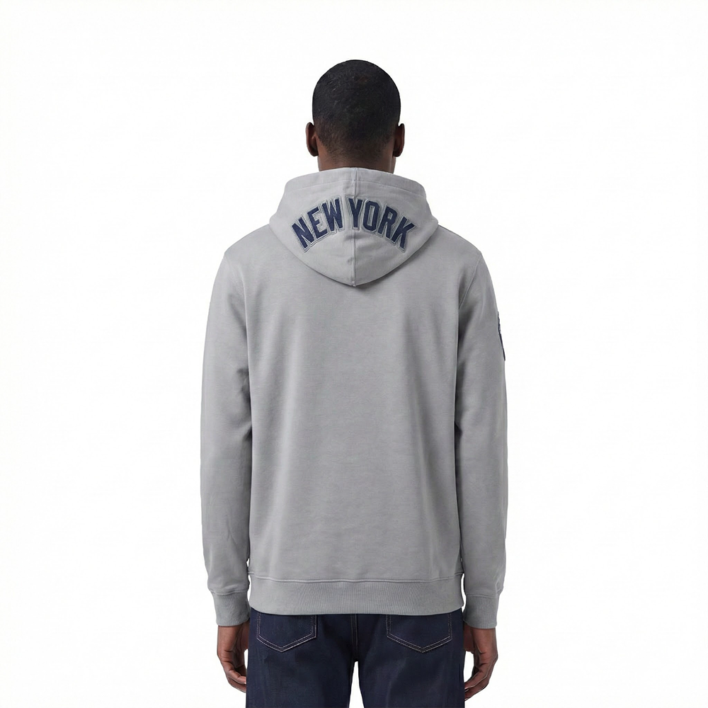 MLB NEW YORK YANKEES CLASSIC CHENILLE MEN'S DK PO HOODIE (GRAY)