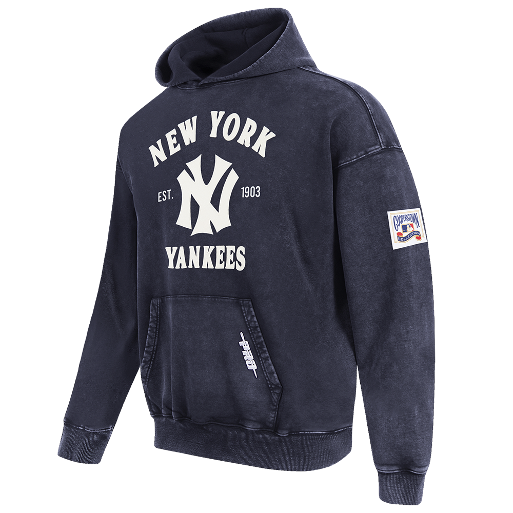 MLB NEW YORK YANKEES FIRST TEAM MEN'S PULL OVER HOODIE (WASHED MIDNIGHT NAVY)