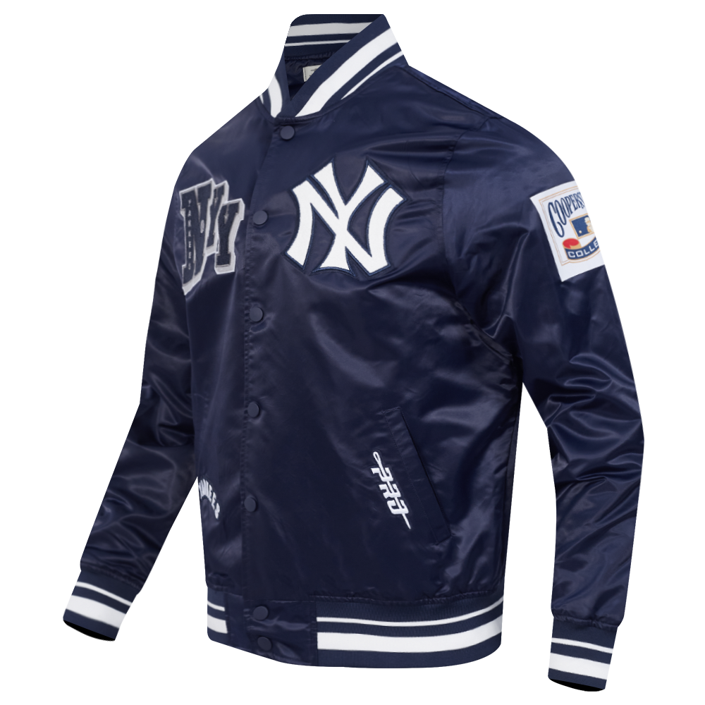 MLB NEW YORK YANKEES BEST OF MEN'S RIB SATIN JACKET (MIDNIGHT NAVY)