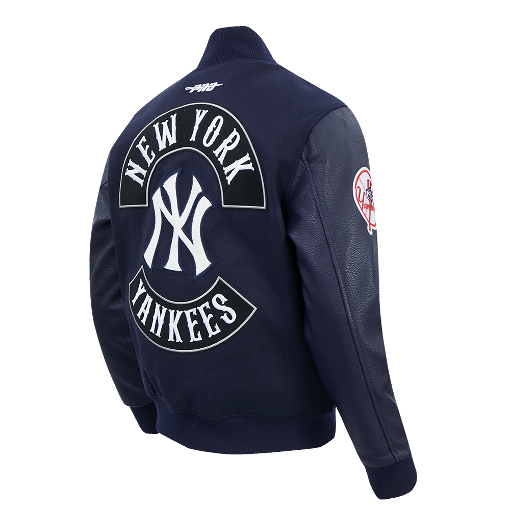 MLB NEW YORK YANKEES BORN FOR SPORT MEN'S WOOL VARSITY JACKET (MIDNIGHT NAVY)