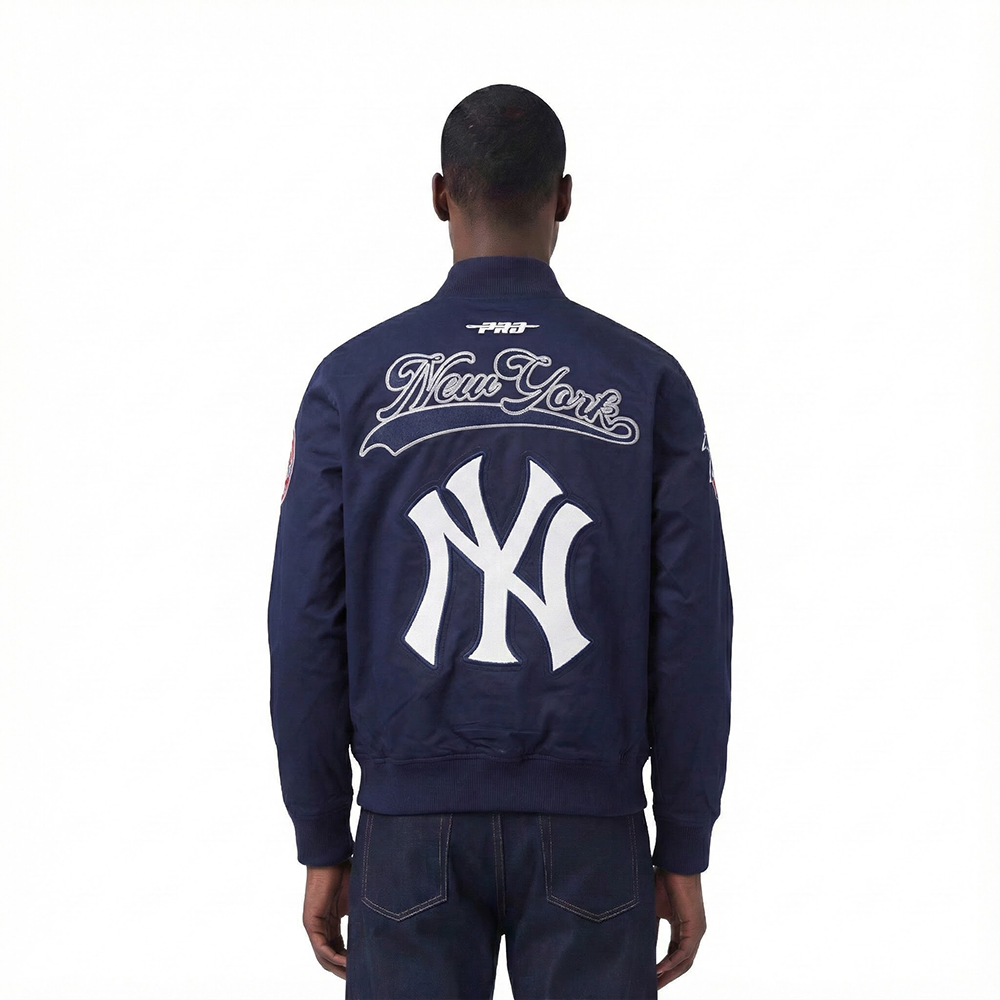MLB NEW YORK YANKEES LIVING LARGE MEN'S TWILL JACKET (MIDNIGHT NAVY)