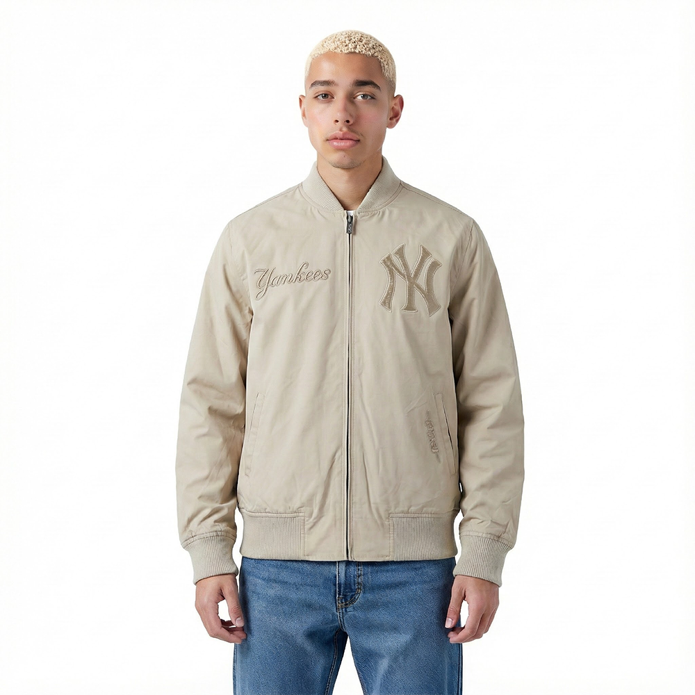 MLB NEW YORK YANKEES WINGSPAN MEN'S TWILL JACKET (TAUPE)