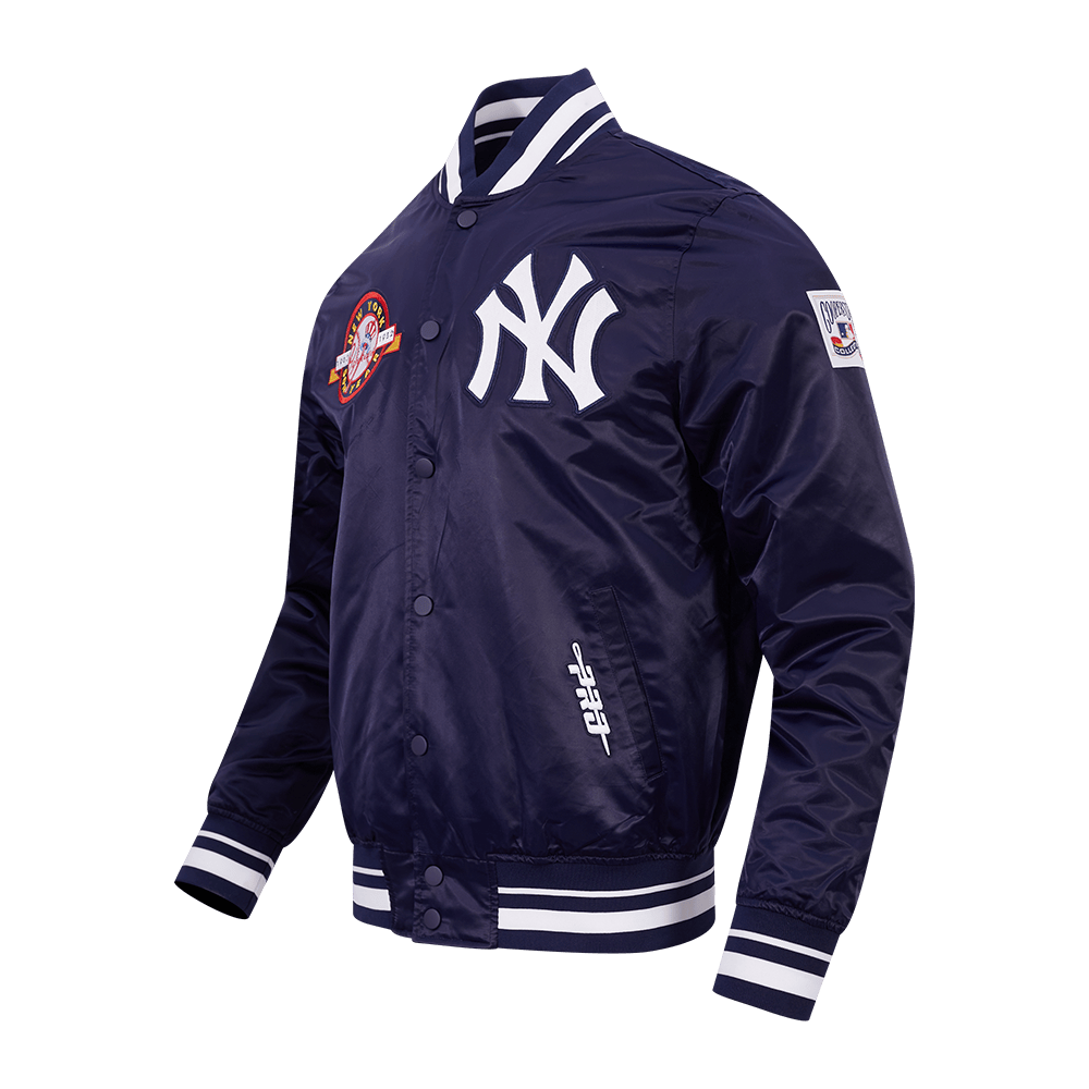 MLB NEW YORK YANKEES DAY ONE MEN'S SATIN JACKET (MIDNIGHT NAVY)