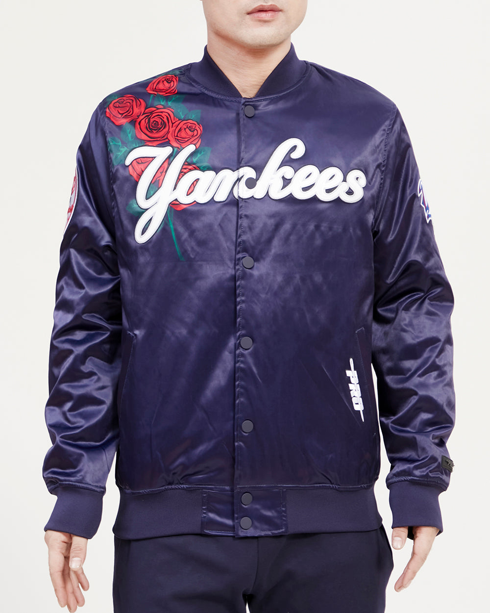 Majestic Ny Yankees Satin Baseball Jacket in Blue for Men