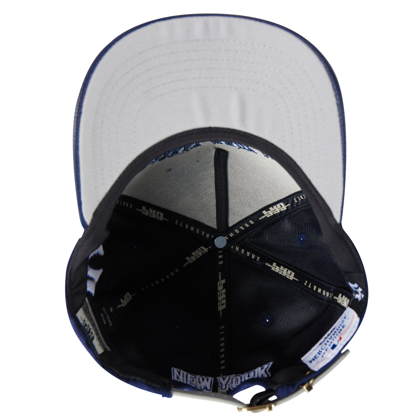 MLB NEW YORK YANKEES AREA CODE M PINCH FRONT STRAPBACK (MIDNIGHT NAVY)