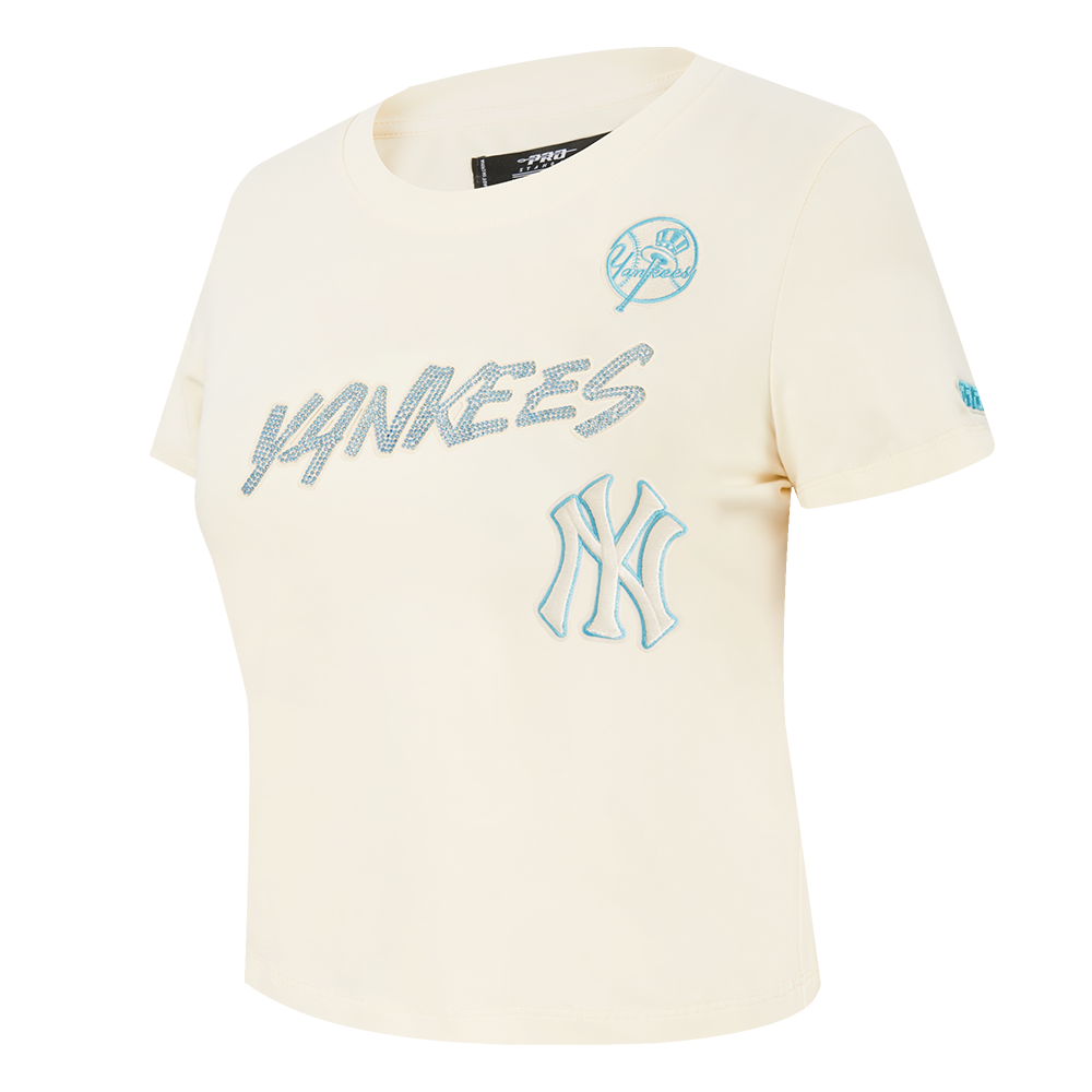 MLB NEW YORK YANKEES HIGH IMPACT WOMEN'S BABY DOLL TOP (EGGSHELL)