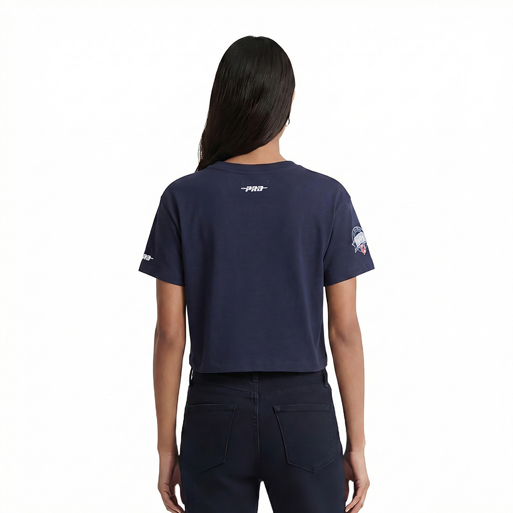 NEW YORK YANKEES LACE UP WOMEN'S SJ BOXY TEE (MIDNIGHT NAVY)