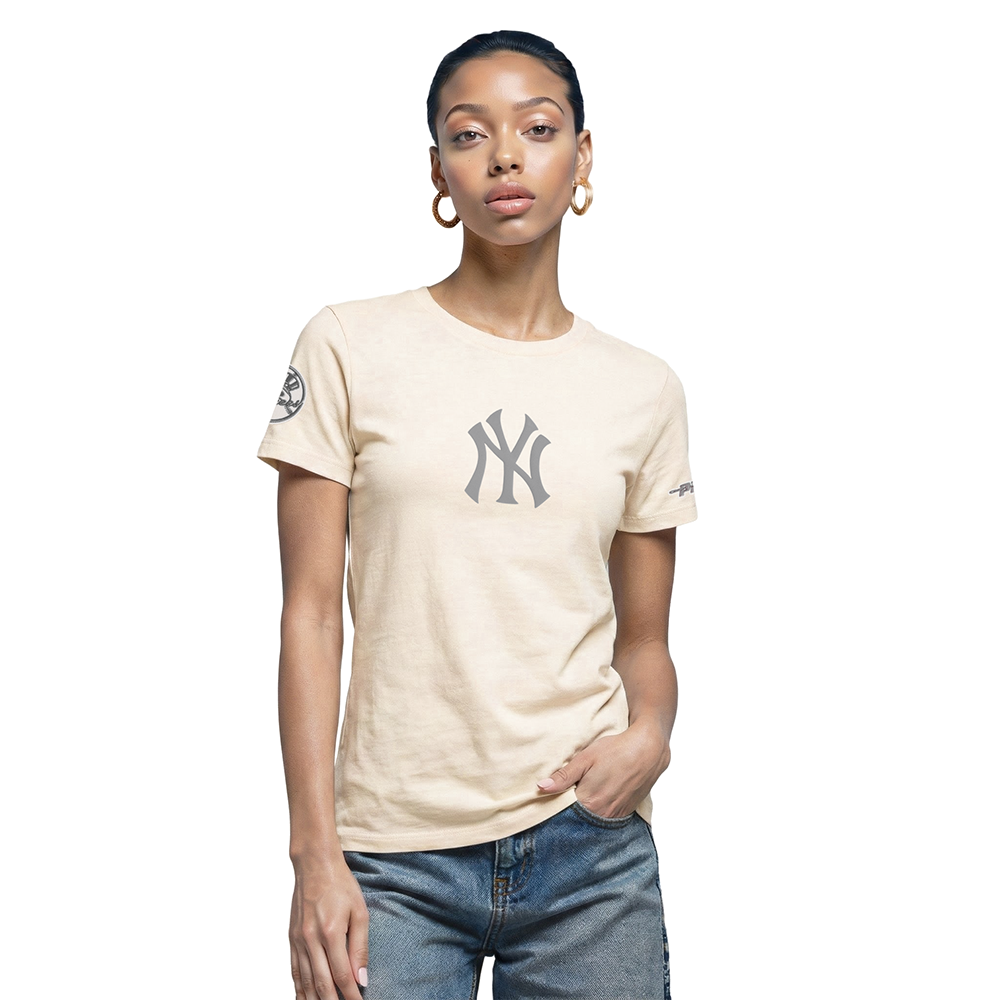 MLB NEW YORK YANKEES STREET TEAM WOMEN'S SJ SLIM FIT TEE (EGGSHELL)
