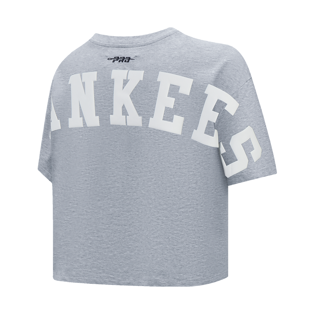 MLB NEW YORK YANKEES WINGSPAN WOMEN'S SJ BOXY TEE (DARK HEATHER GRAY)
