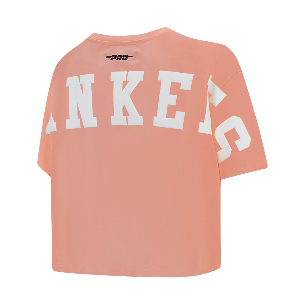 MLB NEW YORK YANKEES WINGSPAN WOMEN'S SJ BOXY TEE (GUAVA)