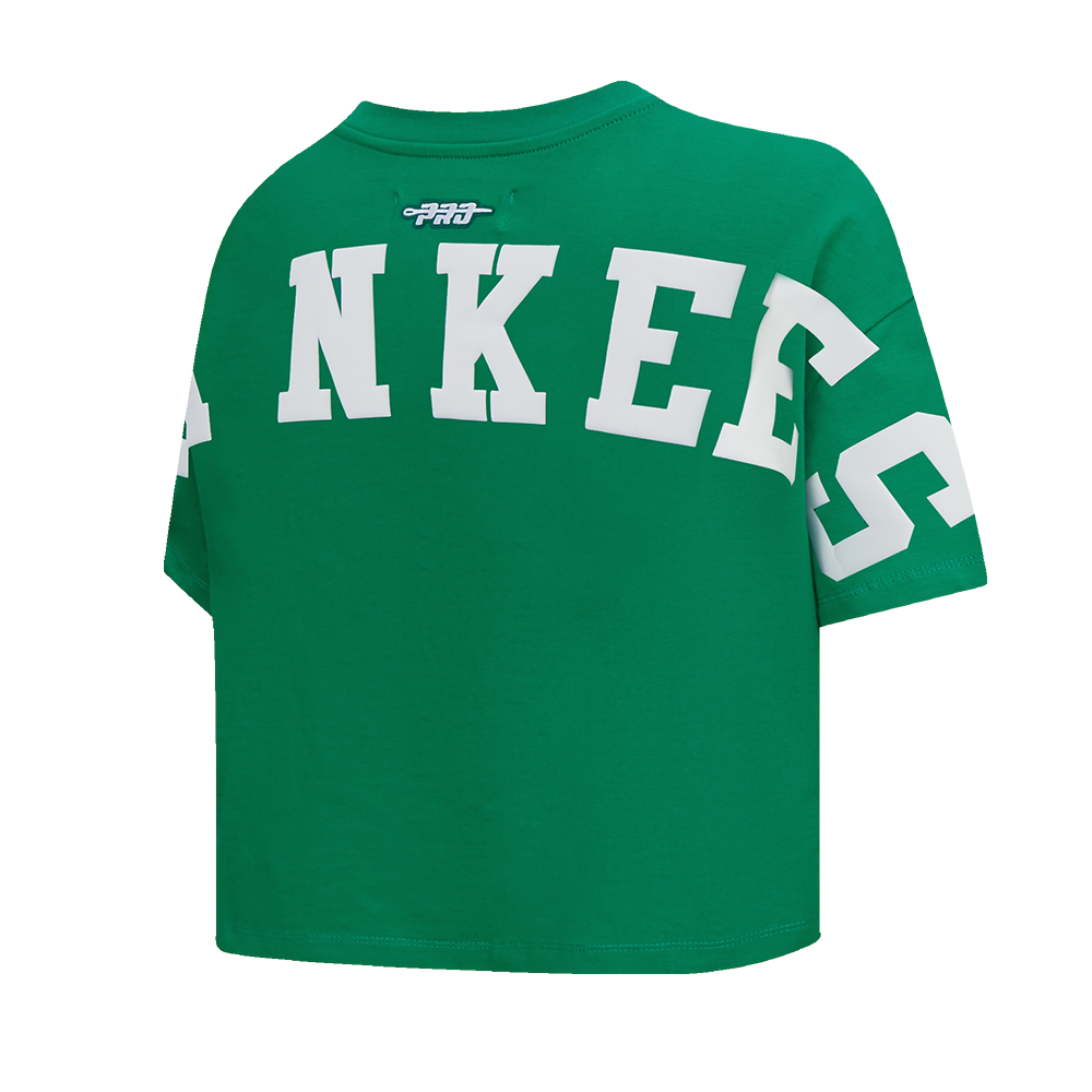 MLB NEW YORK YANKEES WINGSPAN WOMEN'S SJ BOXY TEE (KELLY GREEN)