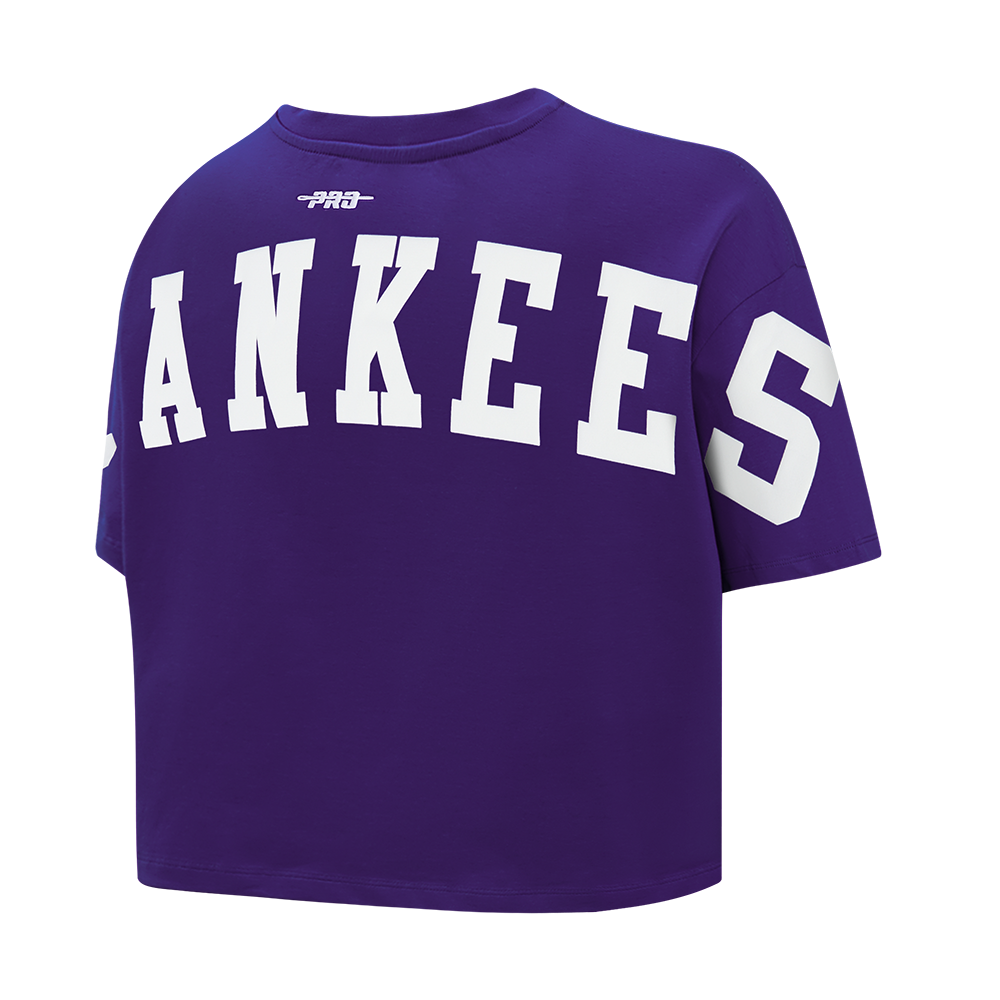 MLB NEW YORK YANKEES WINGSPAN WOMEN'S SJ BOXY TEE (PURPLE)