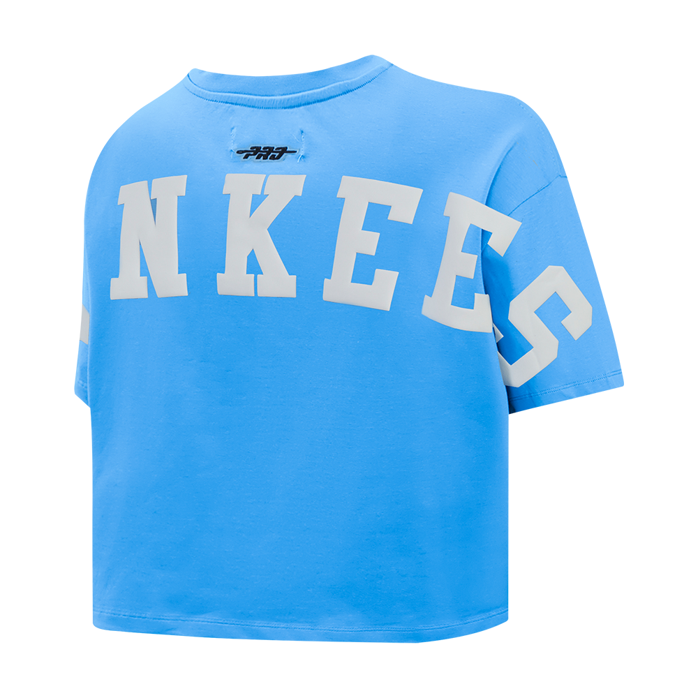 MLB NEW YORK YANKEES WINGSPAN WOMEN'S SJ BOXY TEE (UNIVERSITY BLUE)