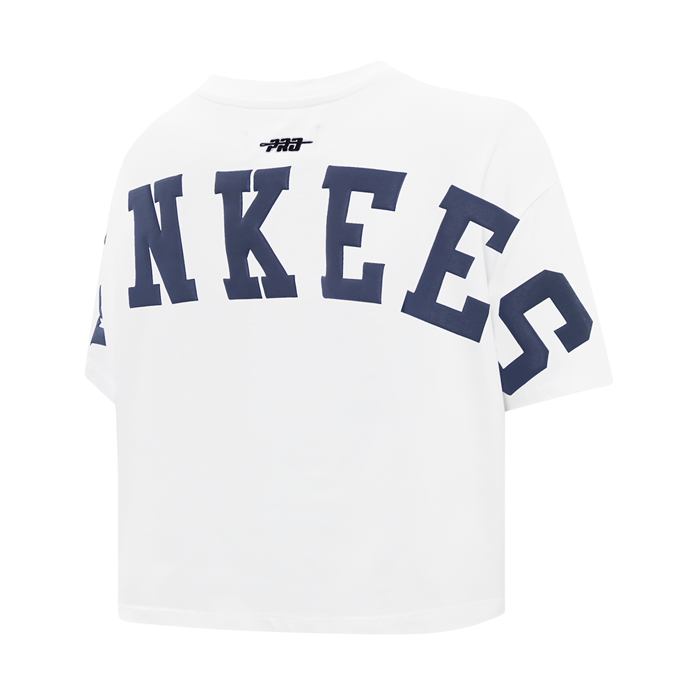 MLB NEW YORK YANKEES WINGSPAN WOMEN'S SJ BOXY TEE (WHITE)