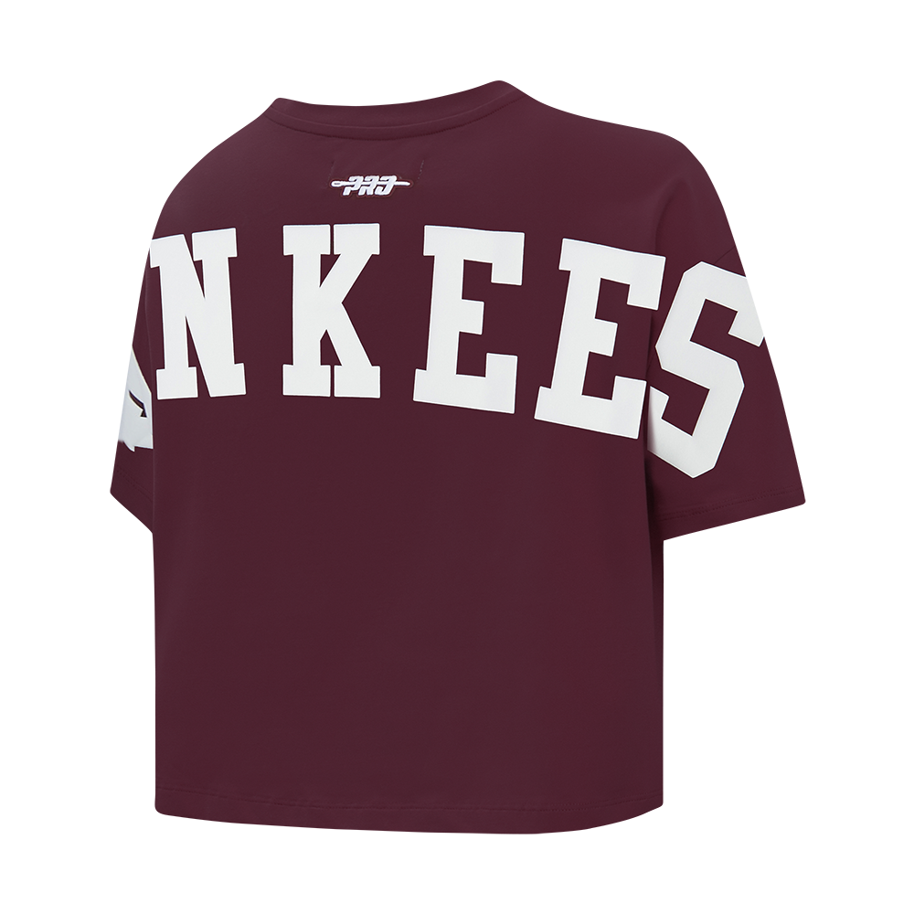 MLB NEW YORK YANKEES WINGSPAN WOMEN'S SJ BOXY TEE (WINE)