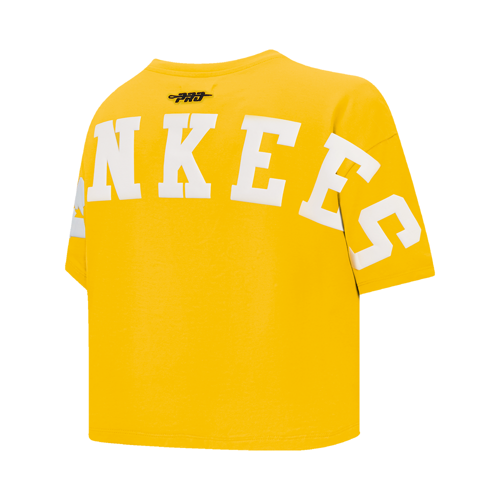 MLB NEW YORK YANKEES WINGSPAN WOMEN'S SJ BOXY TEE (YELLOW)