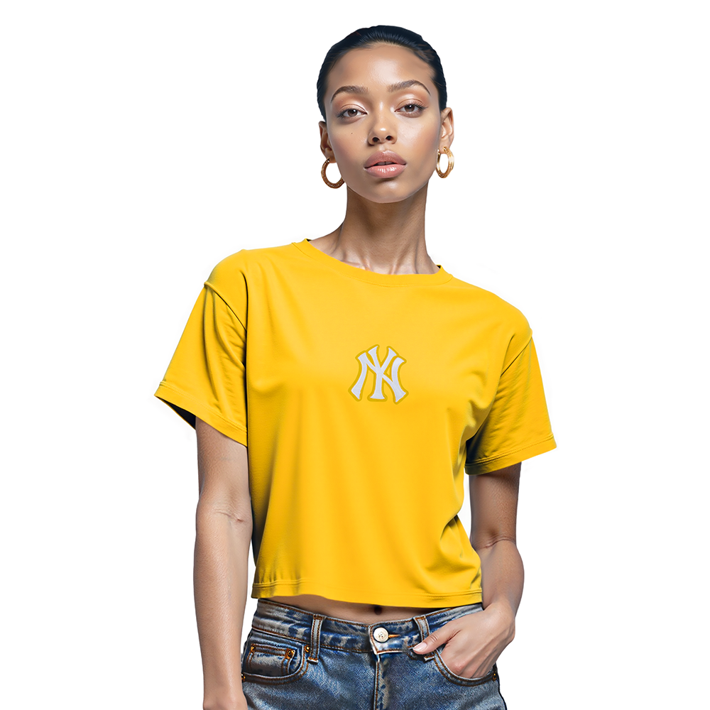 MLB NEW YORK YANKEES WINGSPAN WOMEN'S SJ BOXY TEE (YELLOW)
