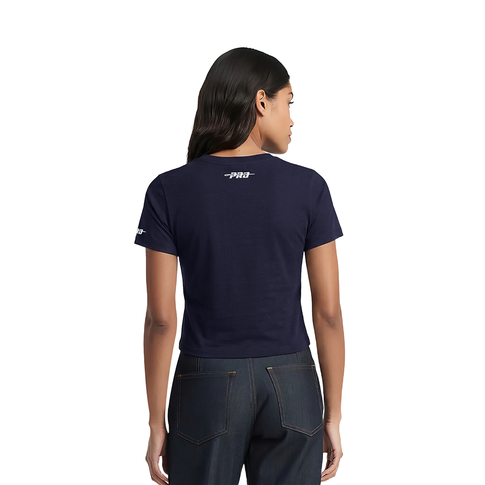 MLB NEW YORK YANKEES STAMPED WOMEN'S S/S SLIM TOP (MIDNIGHT NAVY)