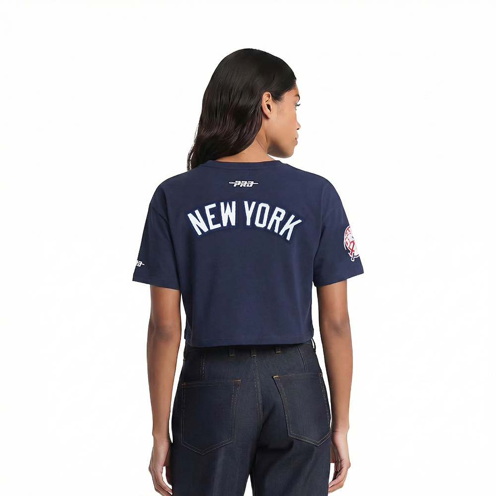 MLB NEW YORK YANKEES CLASSIC CHENILLE WOMEN'S SJ BOXY TOP (MIDNIGHT NAVY)