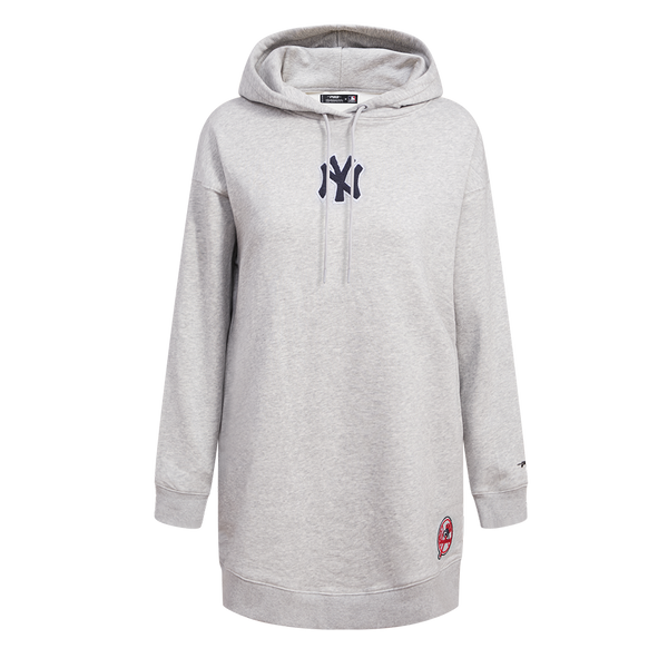 NEW YORK YANKEES CLASSIC FLC HOODIE DRESS (WHITE)