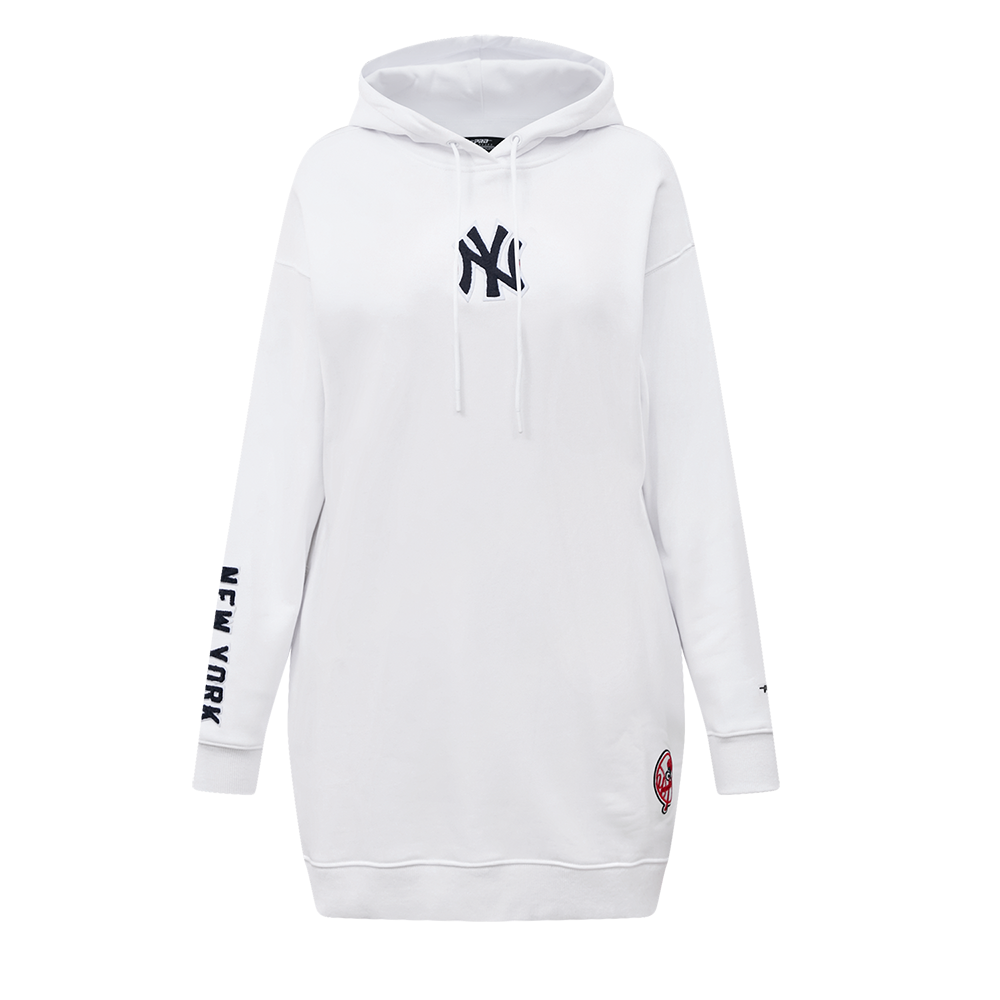 NEW YORK YANKEES CLASSIC FLC HOODIE DRESS (WHITE) – Pro Standard