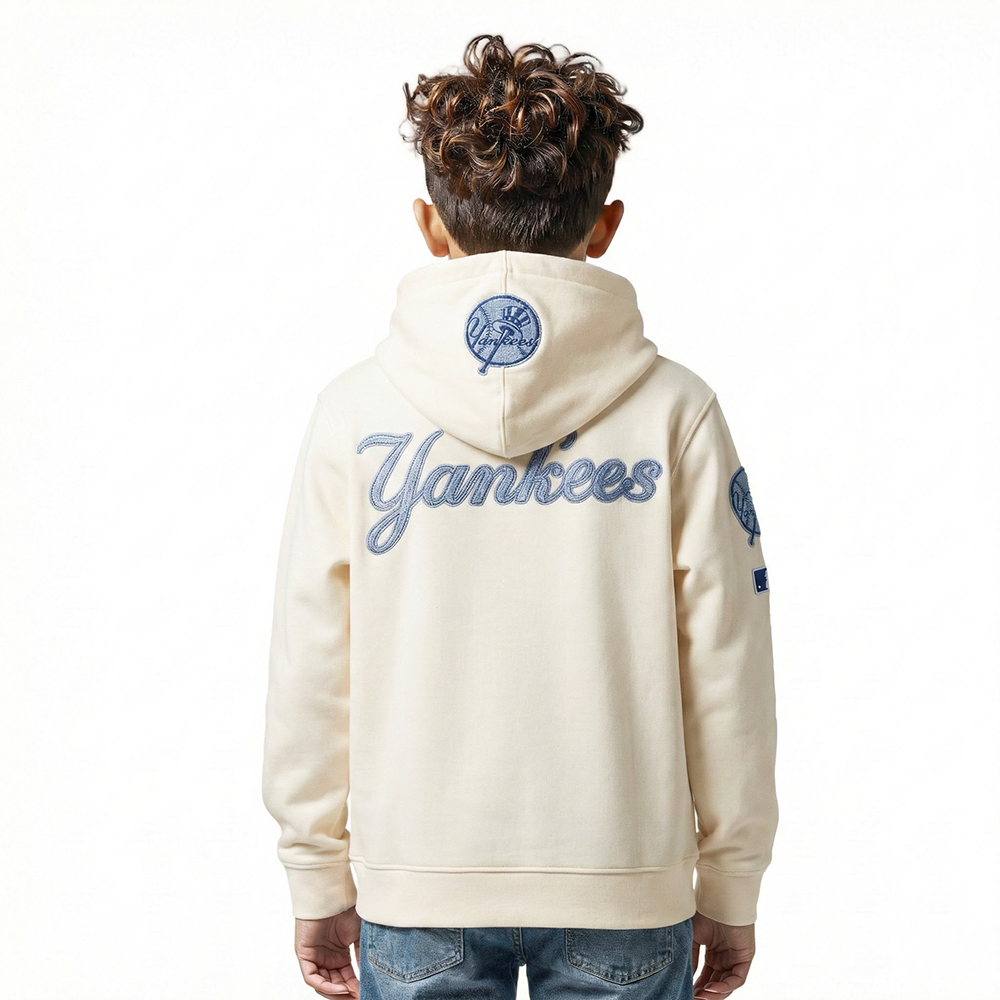 NEW YORK YANKEES VARSITY BLUES BIG BOY'S FLEECE PO HOODIE (LINEN)