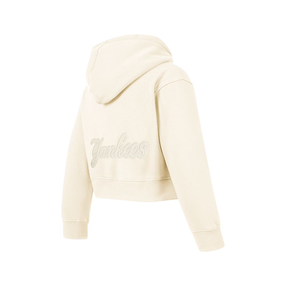 MLB NEW YORK YANKEES NEUTRAL BIG GIRL'S  FLEECE PO HOODIE (EGGSHELL)