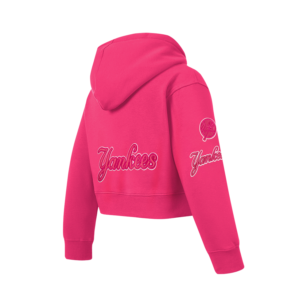MLB NEW YORK YANKEES CLASSIC TRIPLE PINK BIG GIRL'S  FLEECE PO HOODIE (BEETROOT PURPLE)