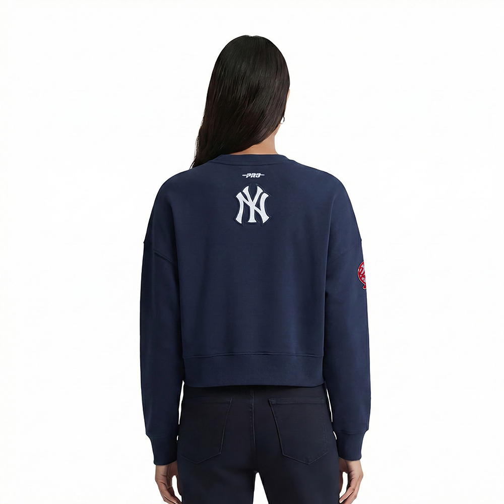MLB NEW YORK YANKEES GAME DAY CLASSICS WOMEN'S DOUBLE KNIT CREWNECK (MIDNIGHT NAVY)