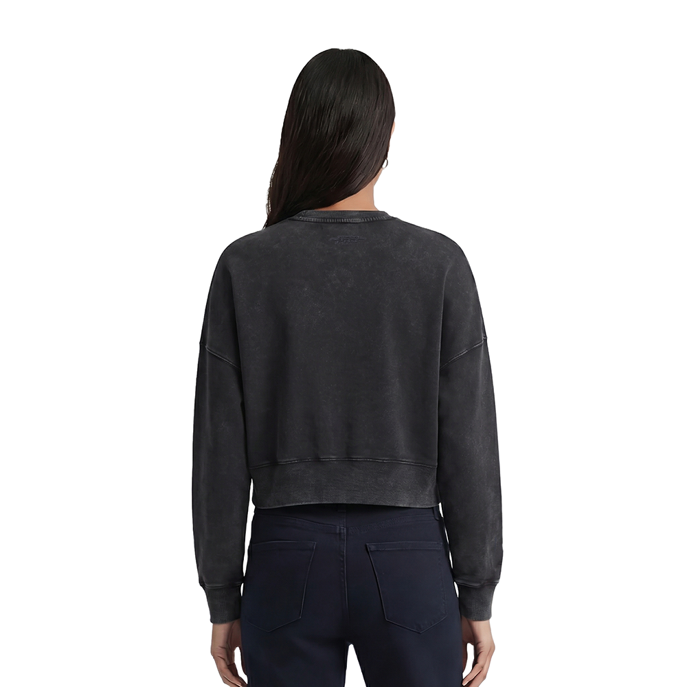MLB NEW YORK YANKEES WASHED JEWELS WOMEN'S CREWNECK (WASHED BLACK)