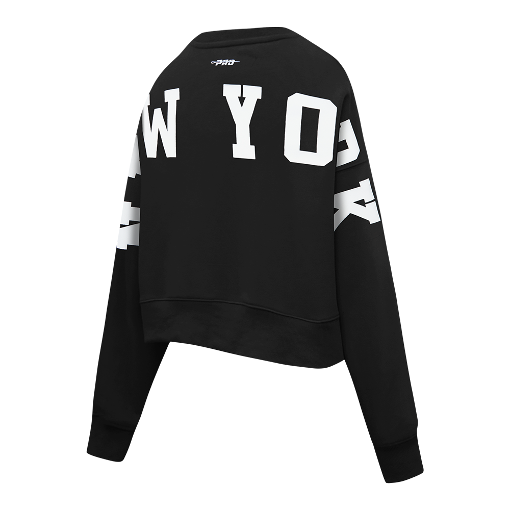 MLB NEW YORK YANKEES WINGSPAN WOMEN'S FLC CREWNECK (BLACK)