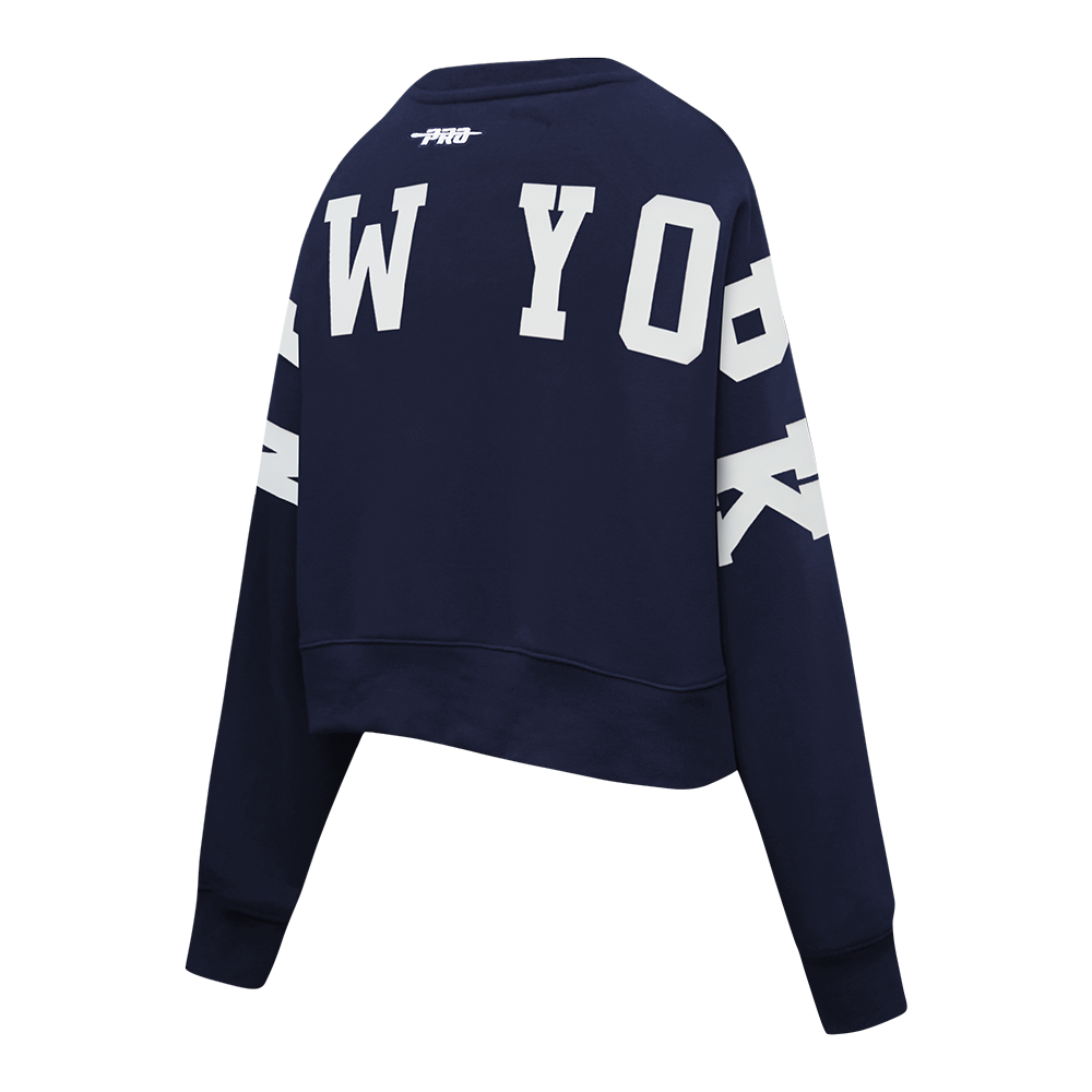 MLB NEW YORK YANKEES WINGSPAN WOMEN'S FLC CREWNECK (MIDNIGHT NAVY)