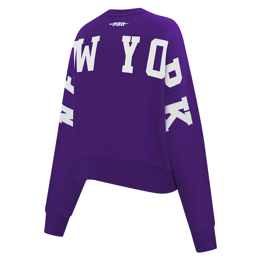 MLB NEW YORK YANKEES WINGSPAN WOMEN'S FLC CREWNECK (PURPLE)