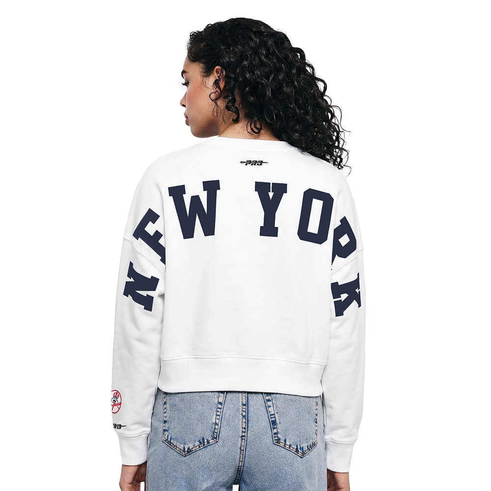 MLB NEW YORK YANKEES WINGSPAN WOMEN'S FLC CREWNECK (WHITE)
