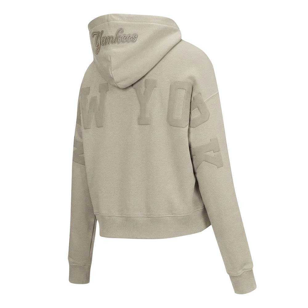 MLB NEW YORK YANKEES WINGSPAN WOMEN'S FLC CROPPED PO HOODIE (TAUPE)